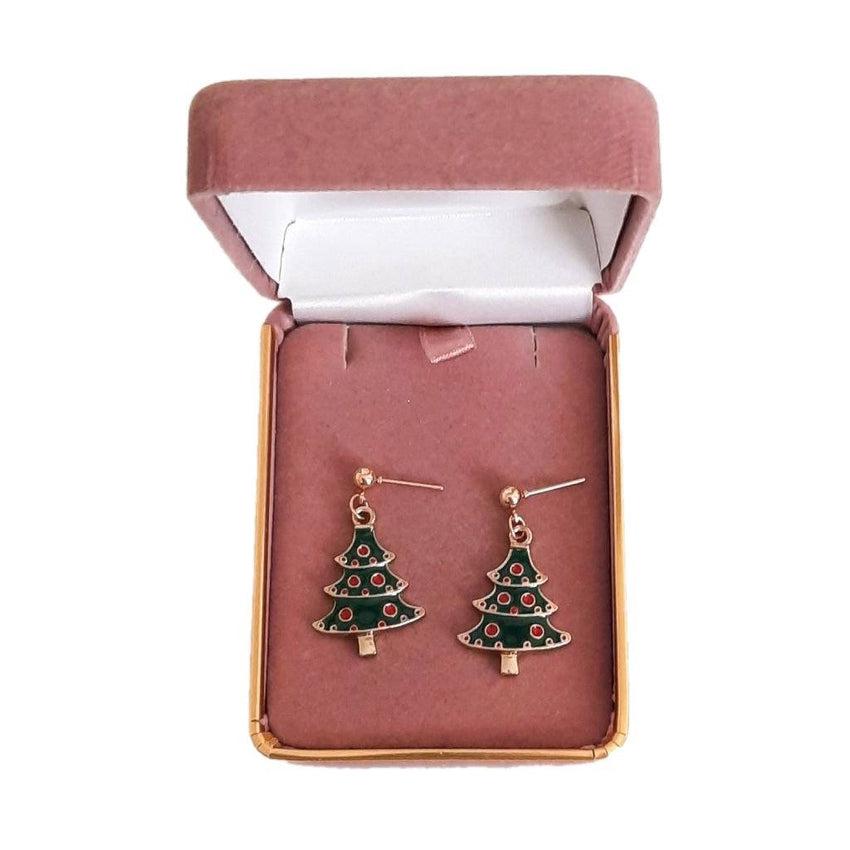 Dangly Christmas Tree Earrings