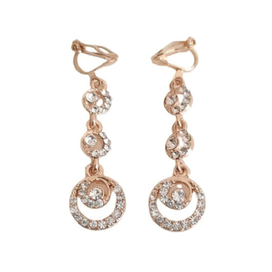 Dangly Clip On Earrings With Gold Tone Stems