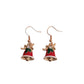 Dangly Red Christmas Bell Hook Earrings