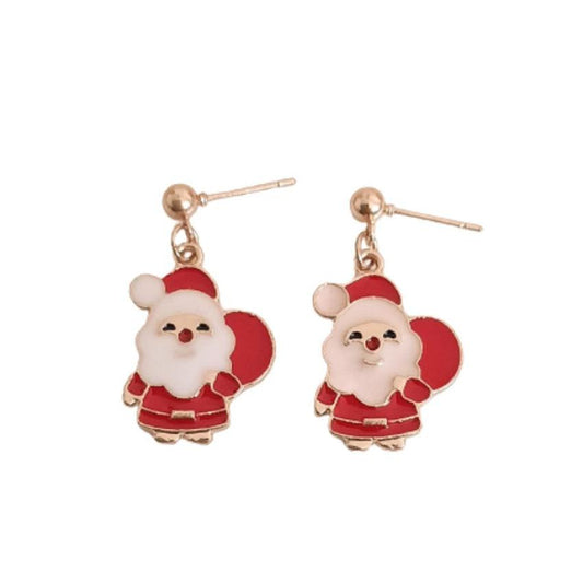 Dangly Santa Christmas Earrings