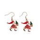 Dangly Santa With A Tree Hook Earrings