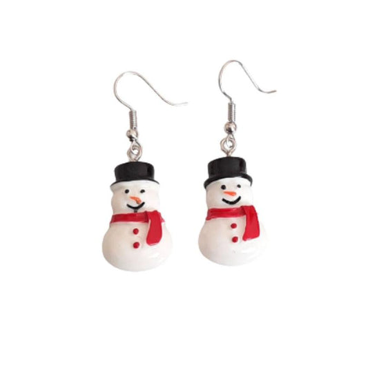 Dangly Traditional Snowman Earrings