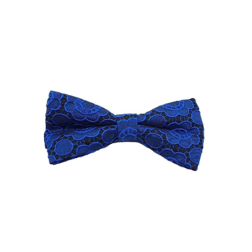 Dark Blue Floral Pattern Male Adjustable Bow Tie