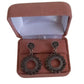 Dark Green Circle Surround Clip On Earrings