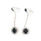 Dark Green Crystal Drop Clip On Earrings