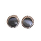 Dark Grey Diamante Stud Clip On Earrings