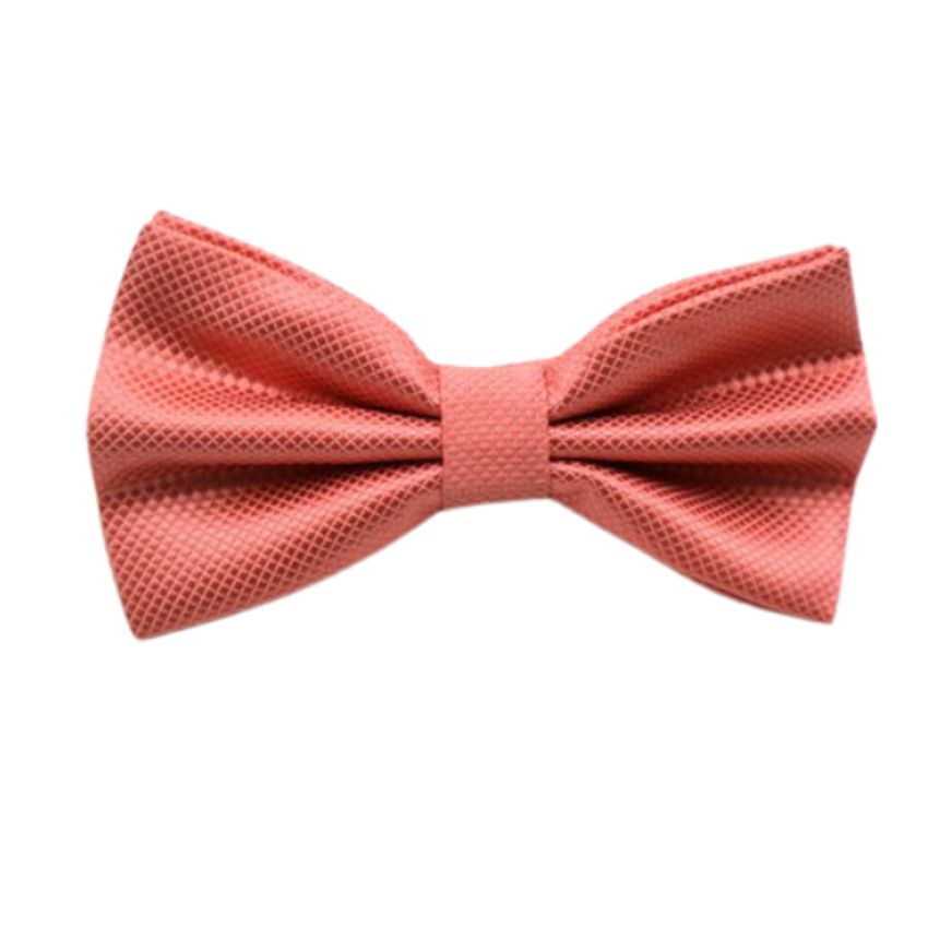 Dark Salmon Pink Patterned Bow Tie