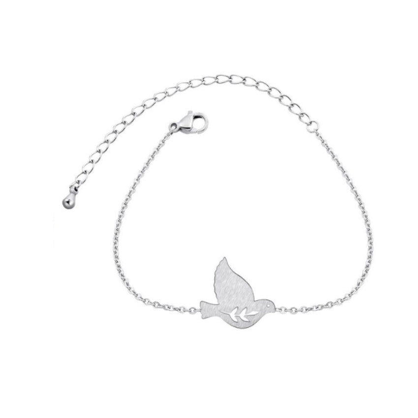 Delicate Silver Plated Dove of Peace Girls Confirmation Bracelet