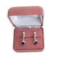 Diamante Arch Blue Drop Clip On Earrings