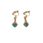 Diamante Arch Mint Green Drop Clip On Earrings
