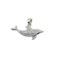 Diamante Body Silver Swimming Dolphin Pendant