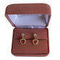 Diamante Clip on Earrings With A Red Stone Drop
