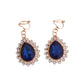 Diamante Edge Blue Clip On Earrings