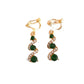 Diamante Green 3 Stone Clip On Earrings