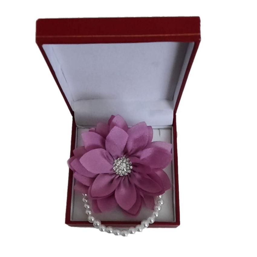 Diamante Middle Mauve Flower Wrist Corsage