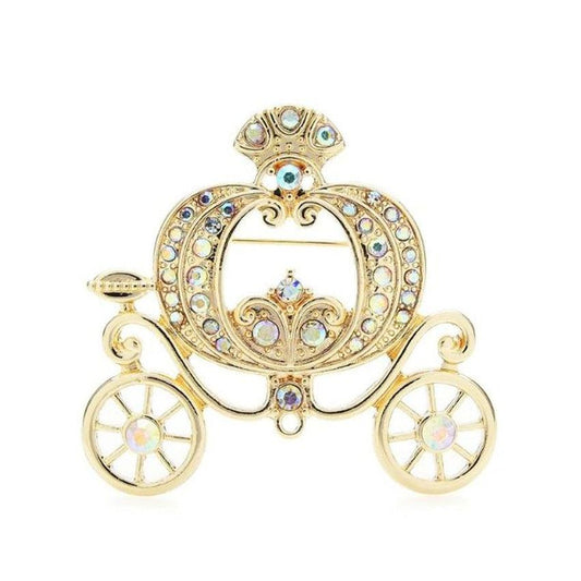 Diamante Princess Carriage Brooch