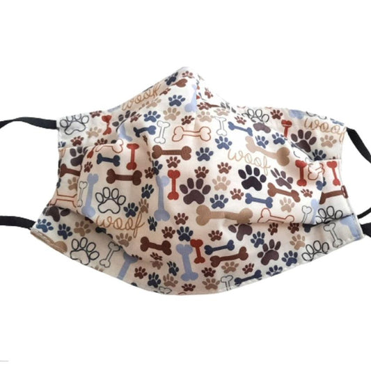 Dog Bone And Paw Print Face Mask