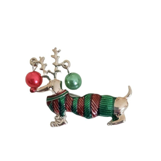 Dog In A Christmas Jumper Brooch