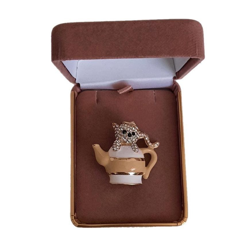 Dog In A Teapot Brooch