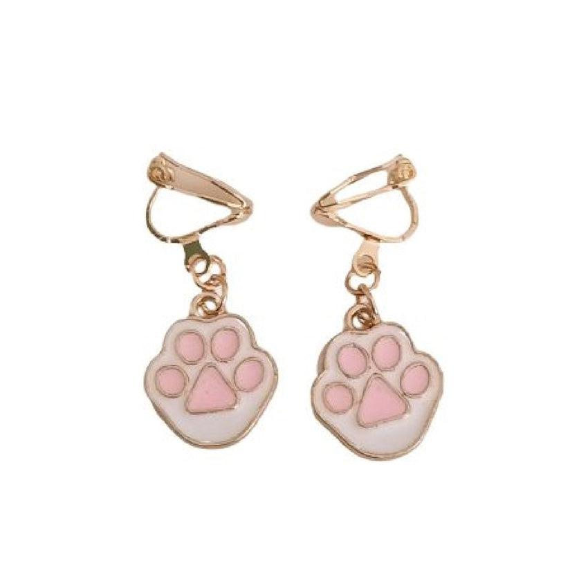 Dog Paw Clip On Earrings