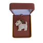 Dog With Holly Christmas Brooch