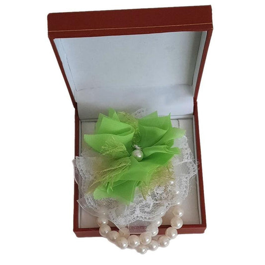 Double Bracelet Lime Green Flower Wrist Corsage