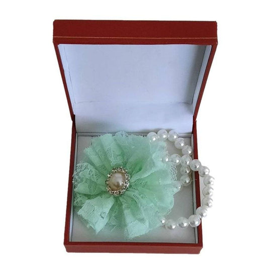 Double Bracelet Mint Green Flower Wrist Corsage