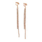 Double Drop Diamante And Gold Clip On Earrings