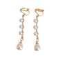 Drop Clip On Earrings With Imitation Pearls