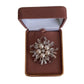 Elegant Open Flower Bridal Brooch With Crystals