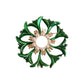 Emerald Green Circle Brooch With A Pearl Centre