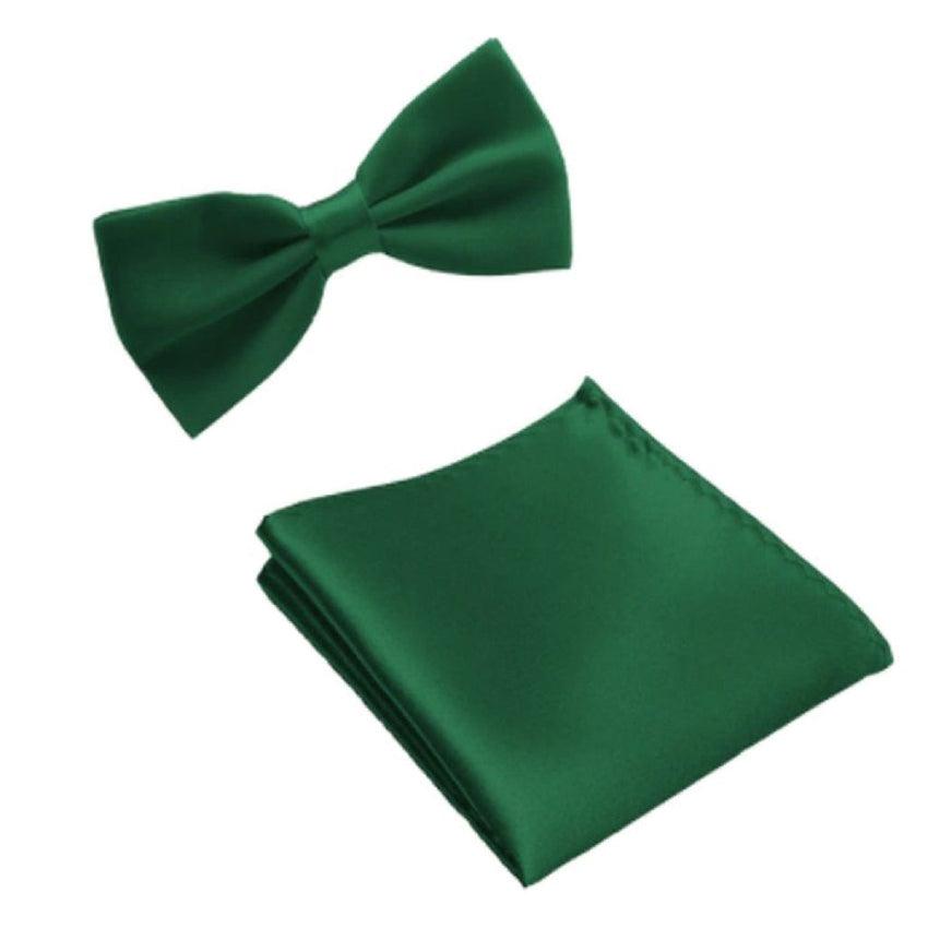 Emerald Green Dickie Bow Tie And Hanky Set