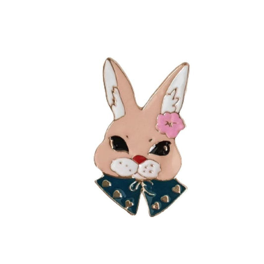 Enamel Rabbit Metal Brooch Pin