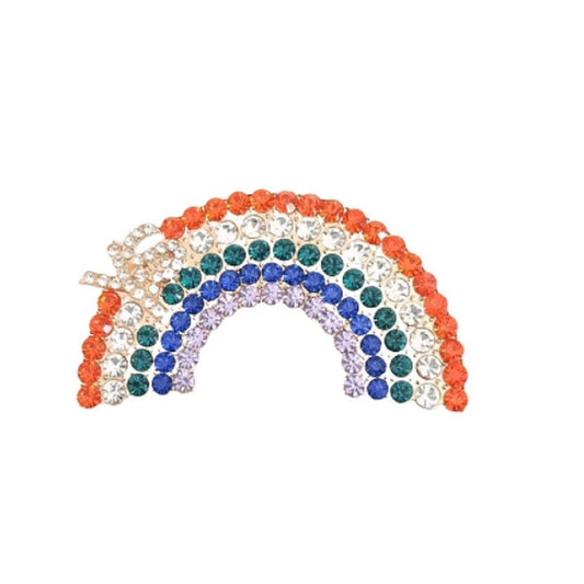 Extra Large Crystal Rainbow Brooch