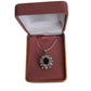 Fancy Black Centre Stone Necklace With CZ Detail Edging