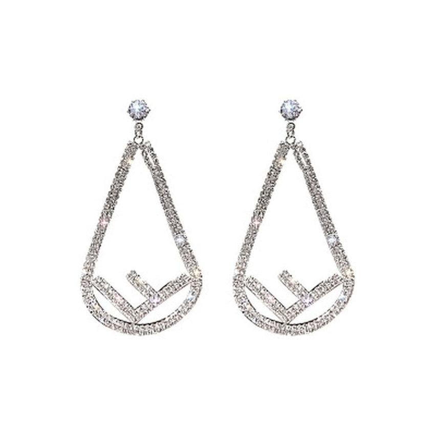 Fancy Bling Diamante And Silver Clip On Earrings