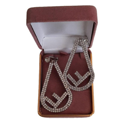 Fancy Bling Diamante And Silver Clip On Earrings