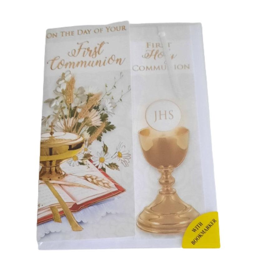Girls Communion Card With A Matching Bookmark