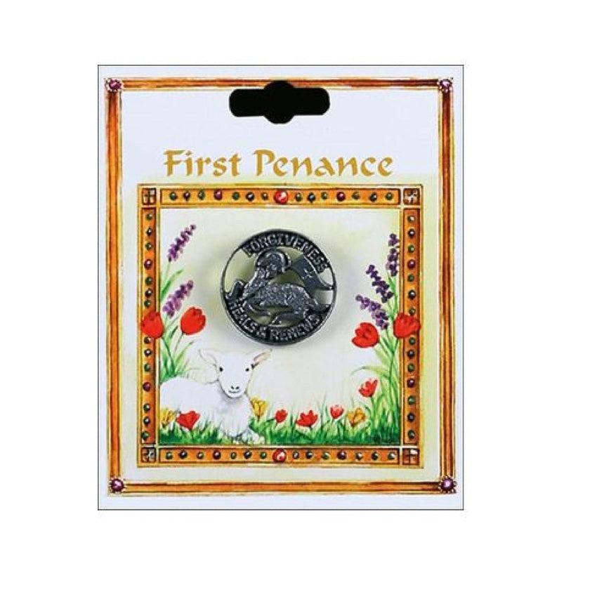 First Penance Silver Plated Badge Medal