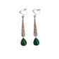 Fliigree Stem Green Clip On Earrings