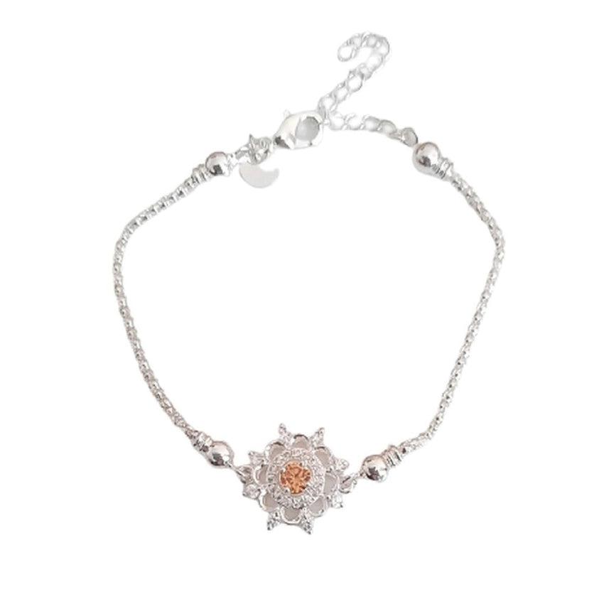 Flower Centre Topaz Stone Adjustable Large Bracelet