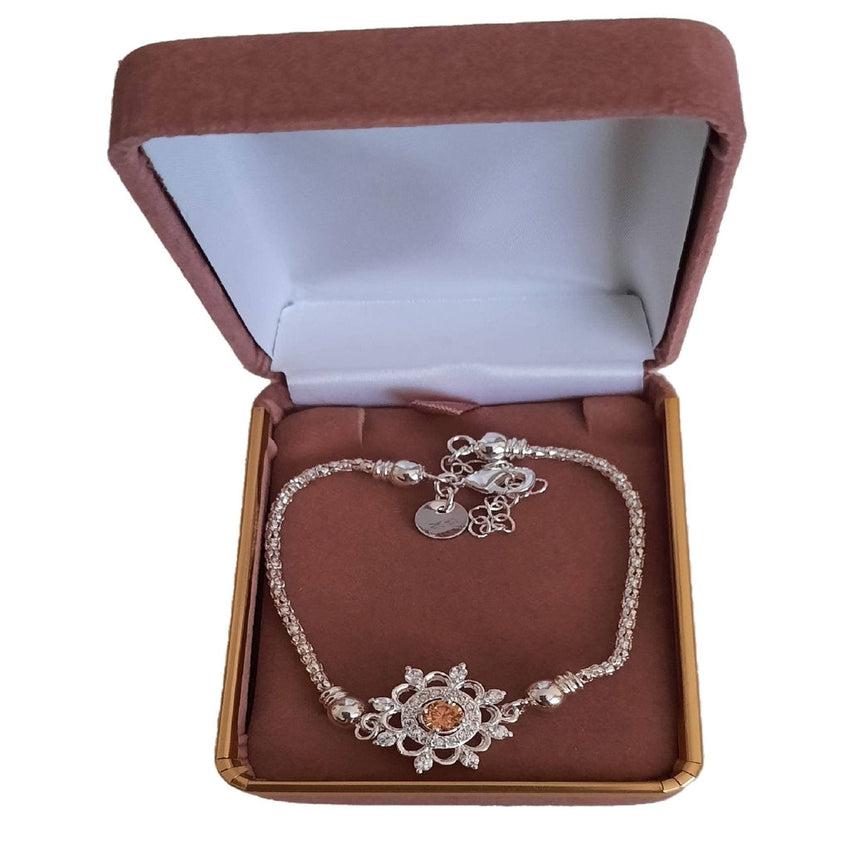Flower Centre Topaz Stone Adjustable Large Bracelet