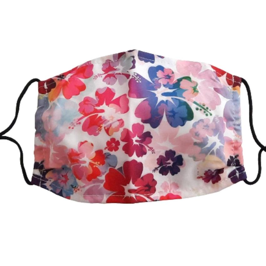 Flower Print Purple And Pink Face Mask