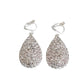 Full Diamante Silver Clip On Earrings
