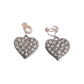 Full Heart Cubic Zirconia Drop Clip On Earrings
