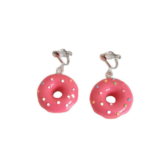 Fun Donut Clip On Earrings