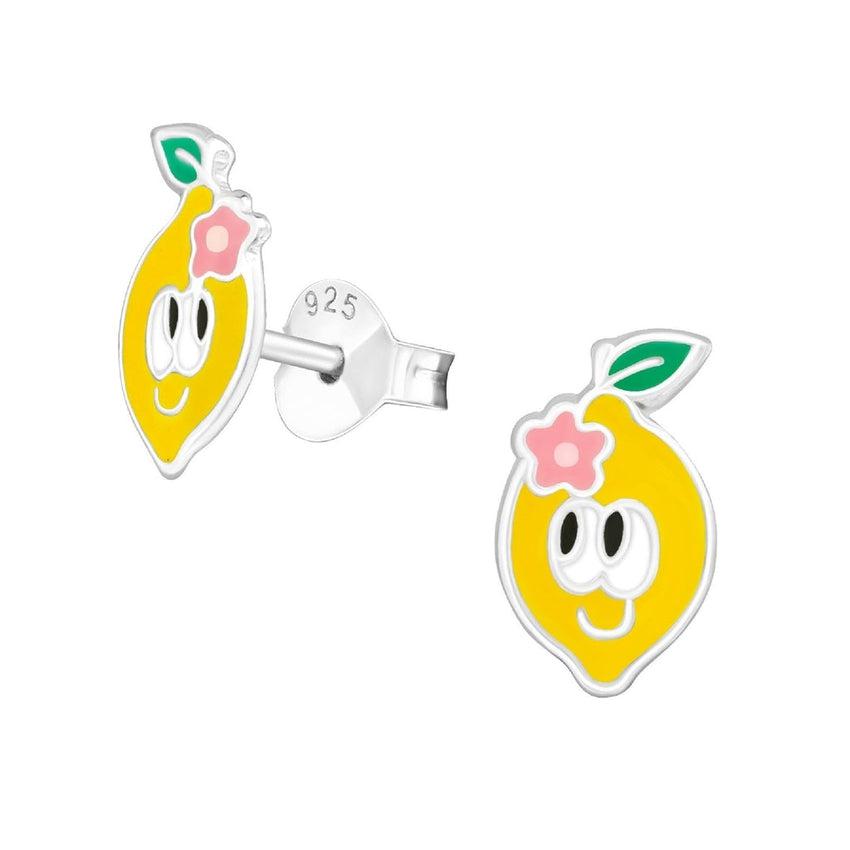 Funny Lemon Sterling Silver Childrens Earrings