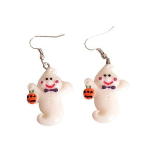 Ghost And Pumpkin Dangly Fashion Earrings