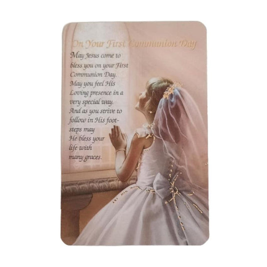 Girls First Holy Communion Prayer Card