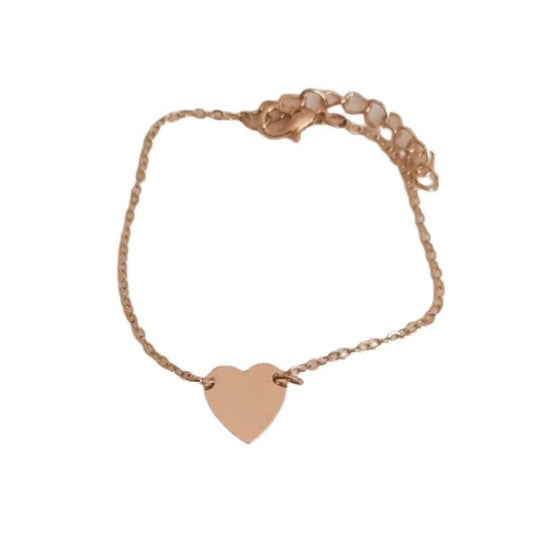 Girls Gold Plated Heart Charm Bracelet